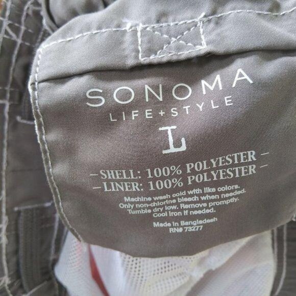 Sonoma Life+Style Mens Large Swim Trunks Cargo Red & Gray - Picture 7 of 7